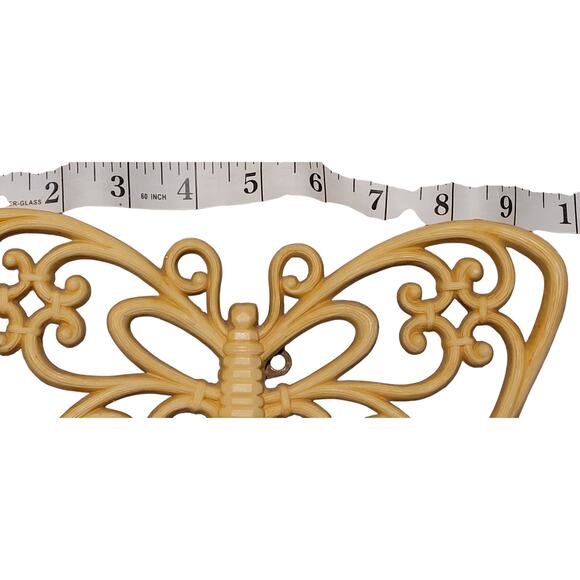 Homco Set of 3 Vintage Brown Syroco 70's Butterflies Wall Decor MCM Made In USA - Picture 5 of 12